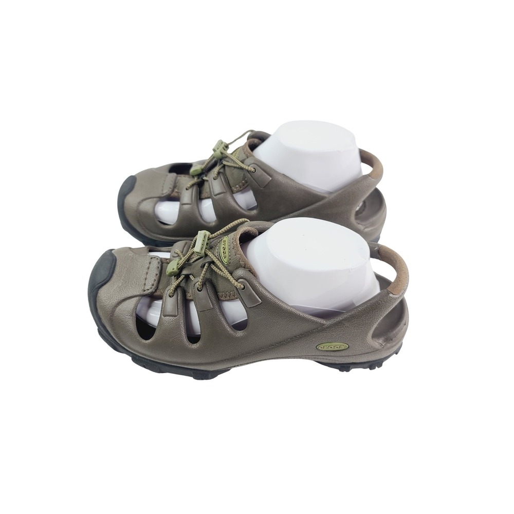 Crocs, Synthetic Outdoor Sandals, Women Size W9, Olive‎ Green Color. A. H